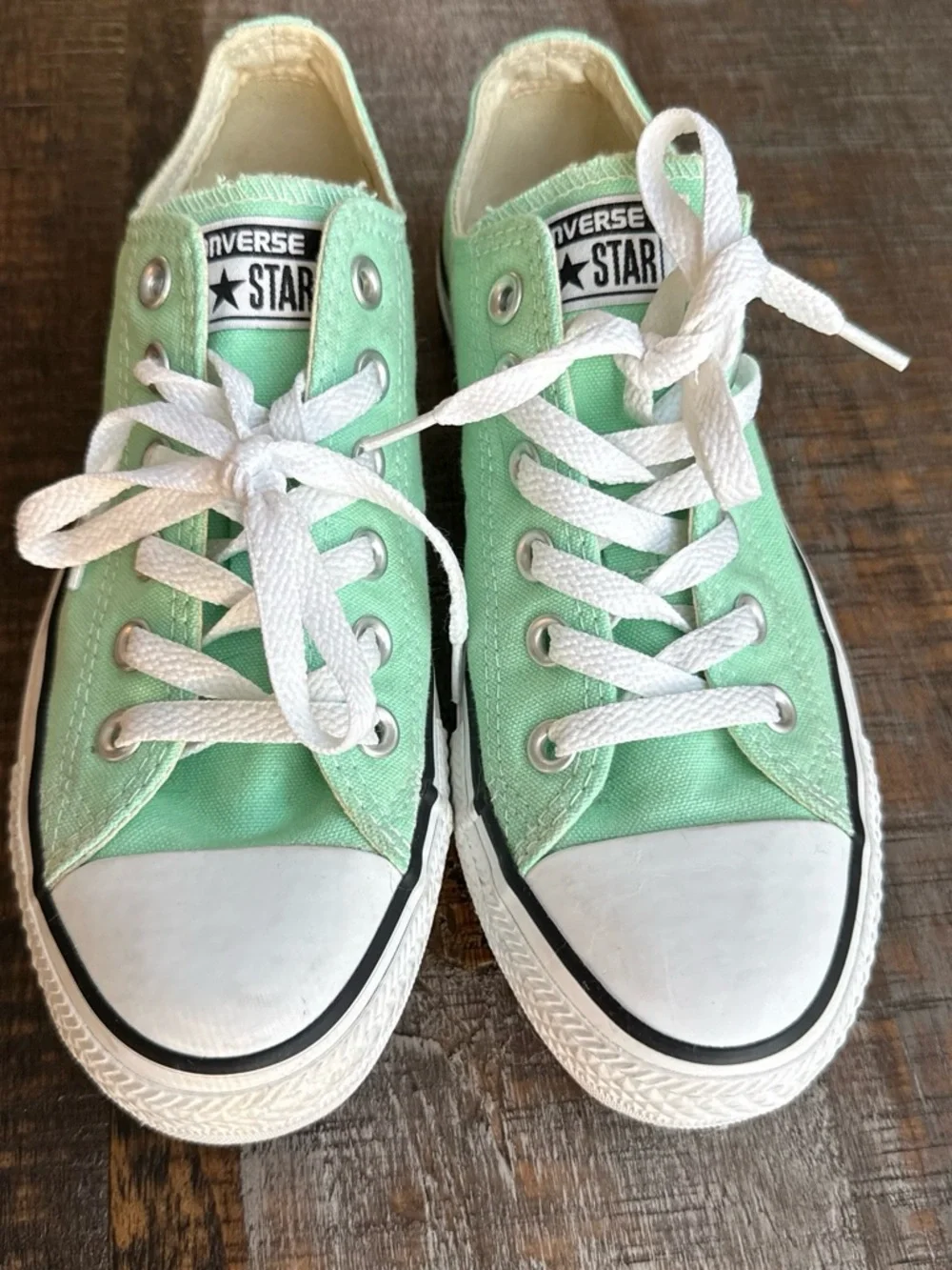 Converse Low Top Sneakers in Mint Green with White Accents